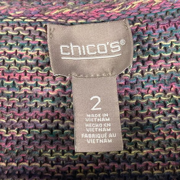 Chicos Tropical Sunset Ombré Pullover Sweater Size 2 US Large 3/4 Sleeves - Picture 8 of 9